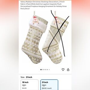 Elegant White and Gold Christmas Stocking